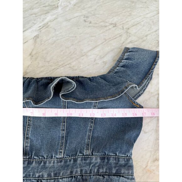 Hudson Gray stretch denim ruffle dress size M cotton blend - Picture 5 of 7